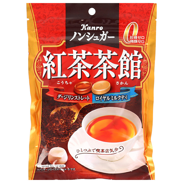 ネコポス カンロ ノンシュガー 紅茶茶館 72g×6袋入| 全国お菓子 あめ キャンディー 袋