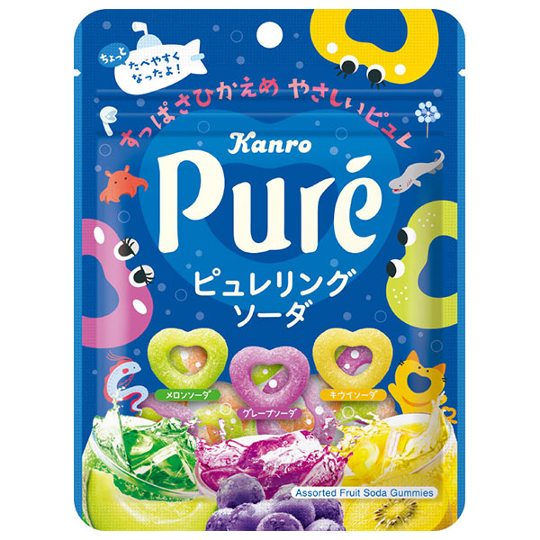 カンロ ピュレリング ソーダ 63g×6袋入|お菓子 駄菓子 Pure ぐみ グミ フルーツ