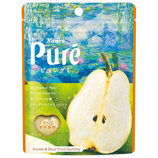 カンロ 絵画をめぐるピュレグミ ラ・フランス 52g×6袋入|お菓子 Pure 袋 洋ナシ 洋梨 コラーゲン ビタミンC グミ ピュレグミ