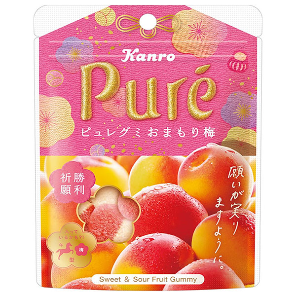 ネコポス カンロ ピュレグミ おまもり梅 52g×6袋入| 全国お菓子 ビタミンC Pure グミ 袋 お守り 勝利祈願 梅 うめ ウメ
