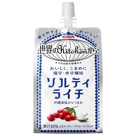 キリン 世界のKitchenから ソルティライチ 300gパウチ×30本入|果実飲料 ライチ 熱中対策 塩分 補給 水分補給