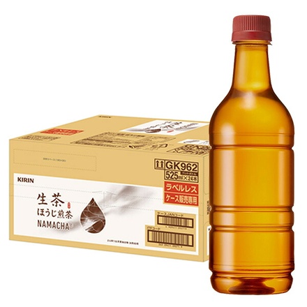 キリン 生茶 ほうじ煎茶 ラベルレス 525mlペットボトル×24本入×(2ケース)|茶飲料 ほうじ茶 PET 生茶 煎茶