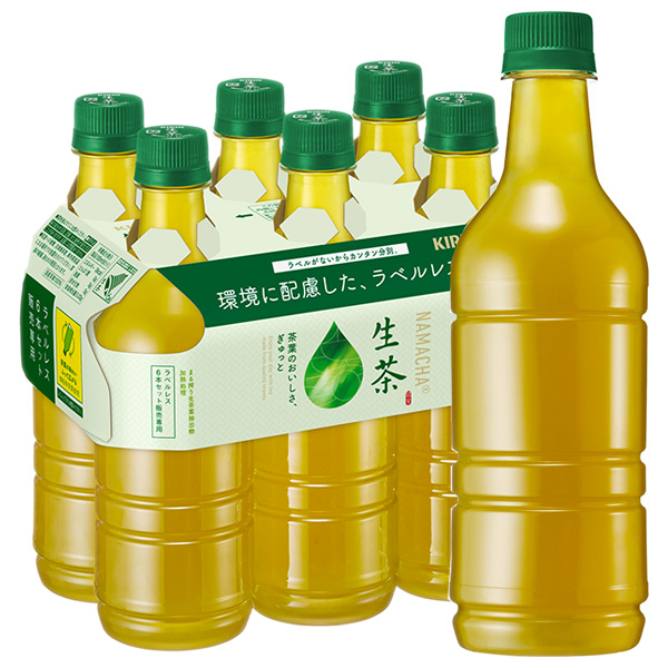 キリン 生茶 ラベルレス(6本パック) 525mlペットボトル×24(6×4)本入|茶飲料 生茶 緑茶