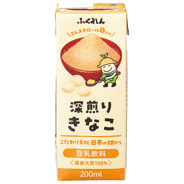 ふくれん 豆乳飲料 きなこ 200ml紙パック×24本入|国産大豆100% コレステロール0 九州産 北海道産