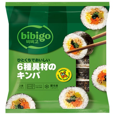 CJジャパン bibigo ひとくちでおいしい 6種具材 キンパ 250g×18袋入 冷凍商品|ビビゴ キンパ 6種 韓国のり巻き