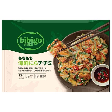 CJジャパン bibigo もちもち海鮮 にら チヂミ 210g×16袋入 冷凍商品|冷凍 おかず ビビゴ 海鮮チヂミ 韓国