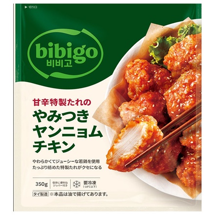 CJジャパン bibigo 甘辛特製たれの やみつき ヤンニョムチキン 350g×12袋入 冷凍商品|おかず ビビゴ ヤンニョム チキン