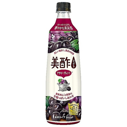CJジャパン 美酢(ミチョ) アサイーブレンド 800mlペットボトル×12本入|酢飲料 100%果実発酵酢 韓国 健康 希釈 PET プティチェル 美酢シリーズ アサイー