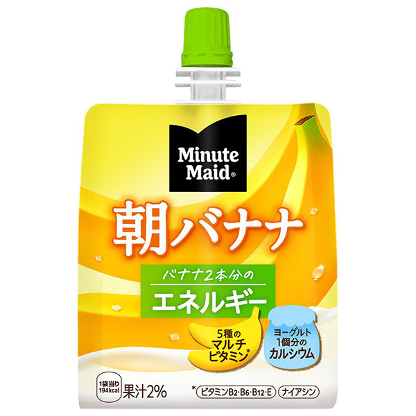コカコーラ ミニッツメイド 朝バナナ 180gパウチ×24本入|ゼリー飲料 朝食 カルシウム フルーツ