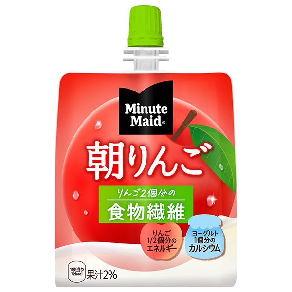 コカコーラ ミニッツメイド 朝リンゴ 180gパウチ×24本入|ゼリー飲料 朝食 カルシウム フルーツ