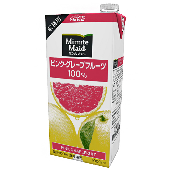 コカコーラ ミニッツメイド ピンクグレープフルーツ100% 1L紙パック×12(6×2)本入×(2ケース)|グレフル 果汁100% ジュース