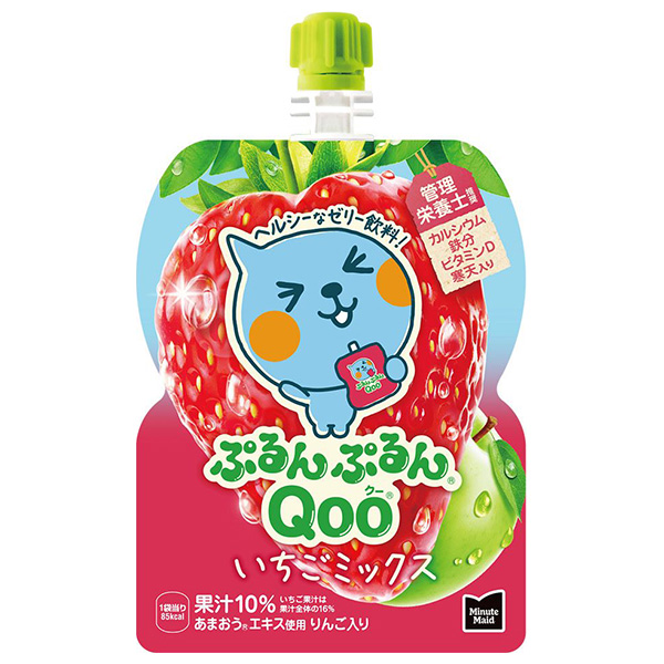 コカコーラ ミニッツメイド ぷるんぷるんQoo(クー) いちごミックス 125gパウチ×6本入|ゼリー イチゴ 苺 あまおう ゼリー飲料 果汁