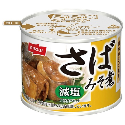ニッスイ SuiSuiオープン 減塩30%さばみそ煮 190g缶×24個入|一般食品 かんづめ 缶詰 鯖
