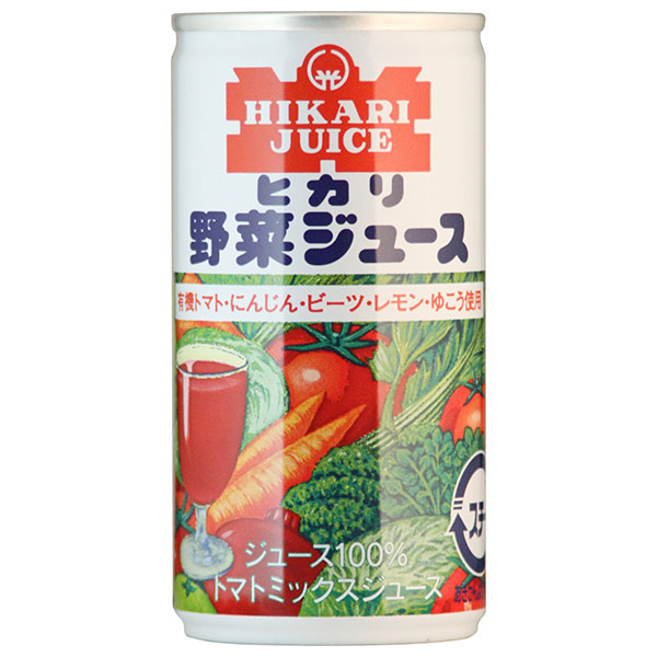 光食品 野菜ジュース 有塩 190g缶×30本入|野菜 オーガニックトマト 果汁 リコピン ミックスジュース