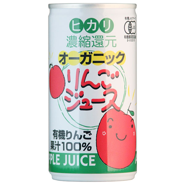 光食品 オーガニック りんごジュース 190g缶×30本入×(2ケース)|果実飲料 アップル 100% 有機 有機JAS