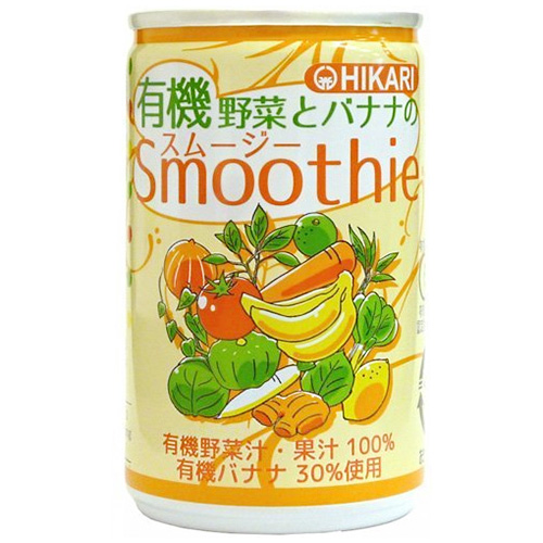 光食品 有機野菜とバナナのスムージー 160g缶×30本入×(2ケース)|スムージー バナナ 野菜ジュース 野菜 オーガニック 有機野菜
