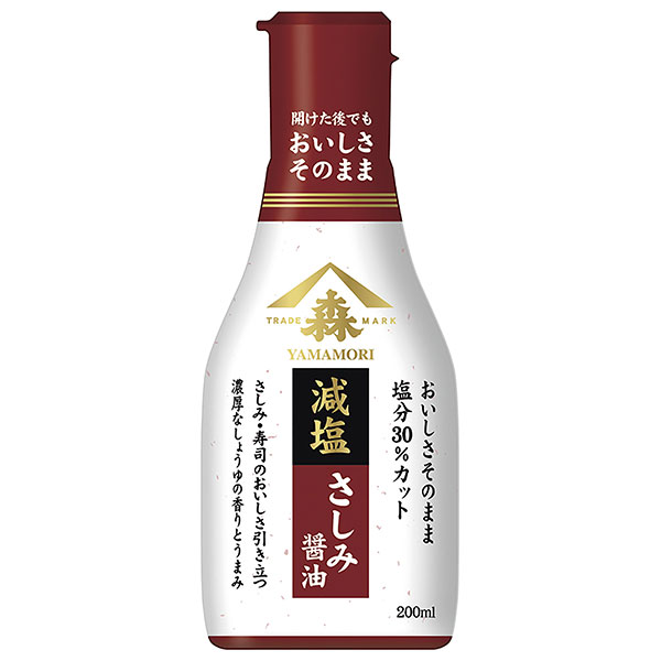 ヤマモリ おいしさそのまま減塩さしみ醤油 200mlペットボトル×12本入|一般食品 調味料 しょうゆ PET