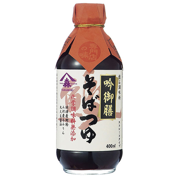 ヤマモリ 吟御膳そばつゆ 400ml瓶×12本入×(2ケース)|調味料 めんつゆ 瓶 蕎麦 つゆ