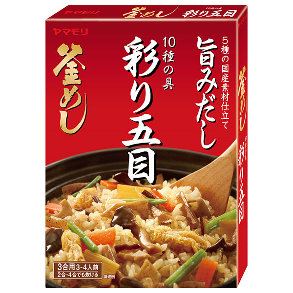 ヤマモリ 彩り10種の具 五目釜めしの素 210g×5箱入|一般食品 調味料 炊き込みごはんの素 3~4人前