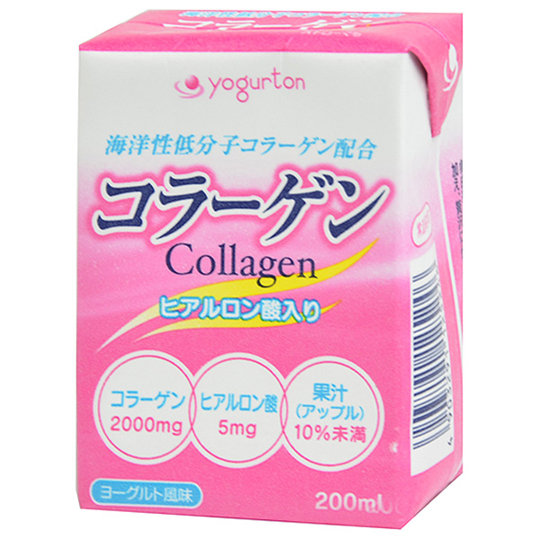 ヨーグルトン乳業 コラーゲン 200ml紙パック×16本入|ヒアルロン酸 りんご