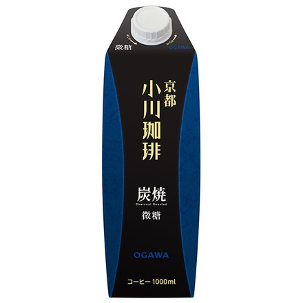 小川珈琲 小川珈琲店 炭焼珈琲 微糖 1000ml紙パック×12(6×2)本入×(2ケース)|コーヒー アイス珈琲 アイスコーヒー