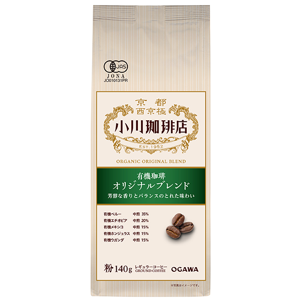 小川珈琲 有機珈琲 オリジナルブレンド 粉 140g×5袋入×(2ケース)|嗜好品 レギュラー コーヒー類 粉 珈琲 有機 JAS