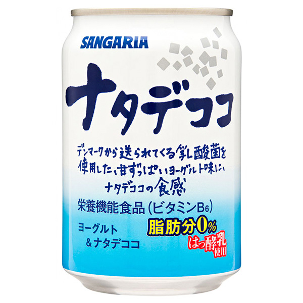 サンガリア ナタデココ 280g缶×24本入|乳性 乳酸菌 栄養機能食品 ヨーグルト 脂肪分0