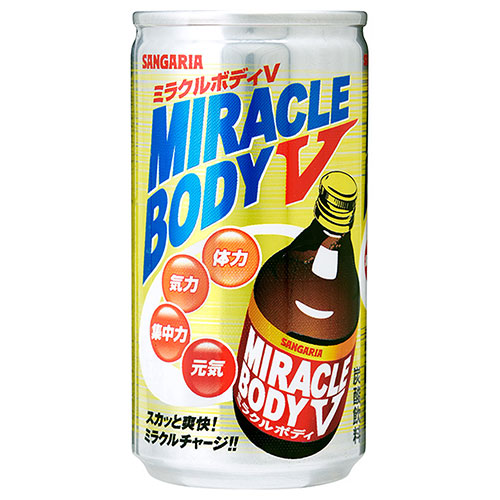 サンガリア ミラクルボディV 190g缶×30本入×(2ケース)|炭酸飲料 栄養 缶