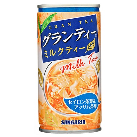 サンガリア グランティー ミルクティー 190g缶×30本入×(2ケース)|紅茶 ミルクティー 缶 茶葉 セイロン アッサム