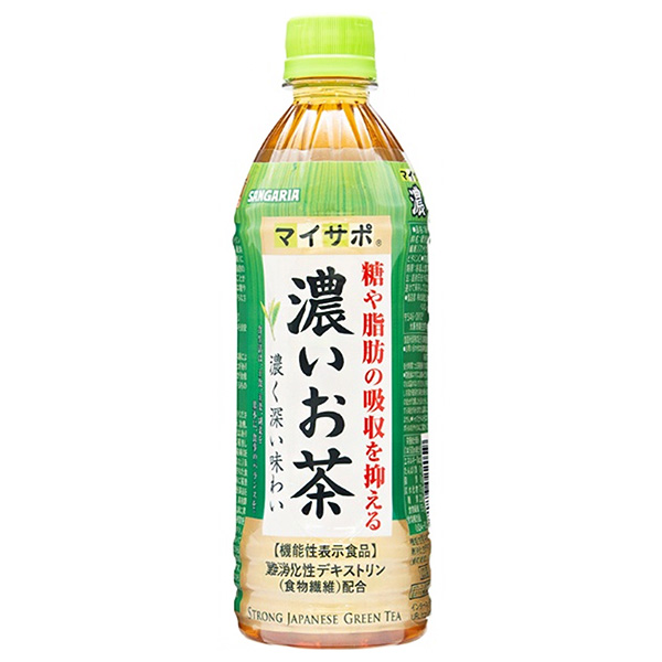 サンガリア マイサポ 濃いお茶 500mlペットボトル×24本入×(2ケース)|機能性表示食品 緑茶 茶 濃い茶 糖 脂肪