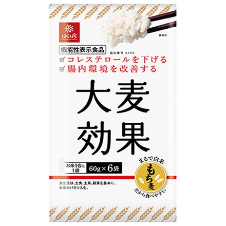 はくばく 大麦効果 360g(60g×6袋)×6袋入|一般食品 麦 袋