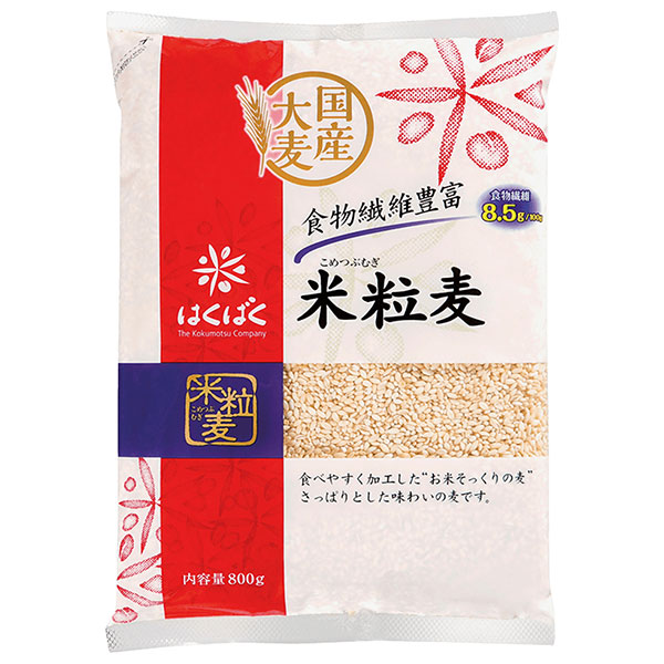 はくばく 米粒麦 800g×6袋入|一般食品 麦 袋