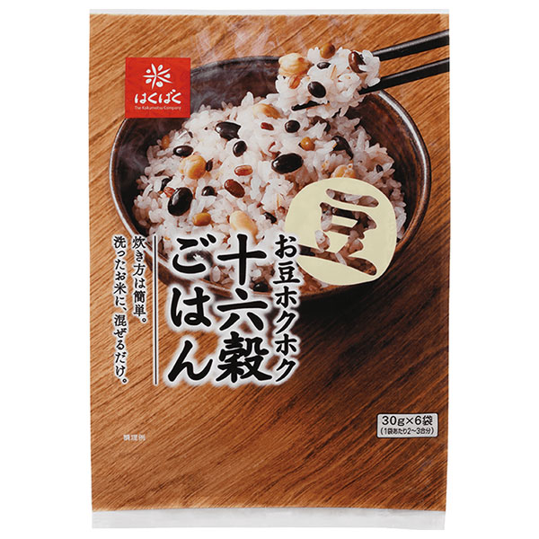 はくばく お豆ホクホク十六穀ごはん 180g(30g×6袋)×6袋入|雑穀米 ご飯 ごはん 十六穀米 穀物 米 栄養 炊飯用