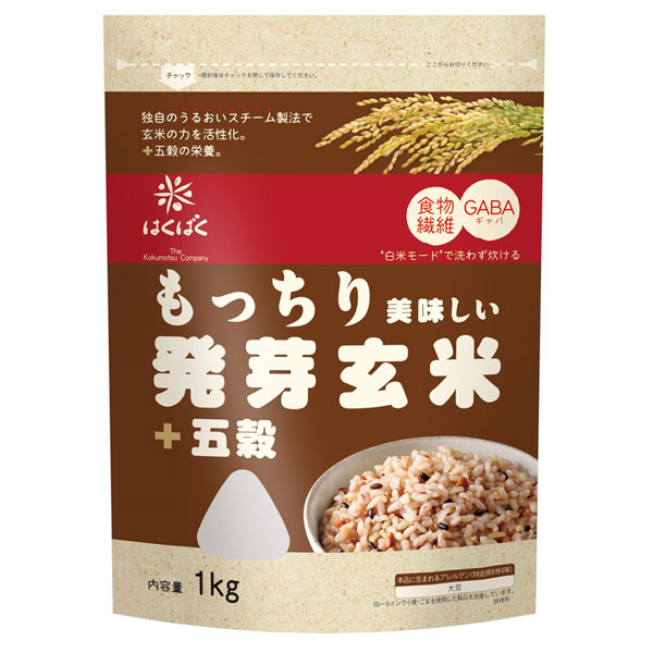 はくばく もっちり美味しい 発芽玄米+五穀 1kg×6袋入|一般食品 発芽玄米 玄米 五穀