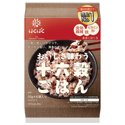 はくばく おいしさ味わう 十六穀ごはん (30g×6袋)×6袋入×(2ケース)|雑穀米 ご飯 ごはん 十六穀米 穀物 米 栄養 炊飯用