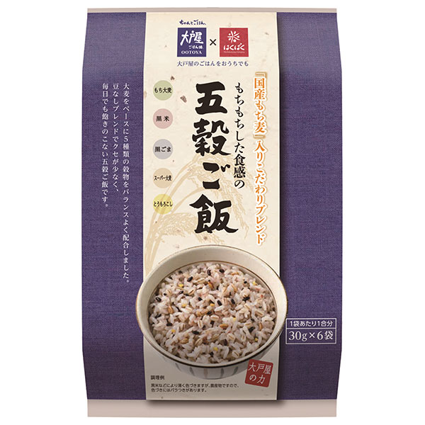 はくばく 大戸屋 もちもちした食感の五穀ご飯 180g(30g×6)×6袋入|一般食品 炊飯用 穀類 食物繊維
