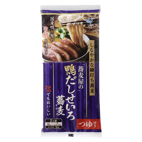 はくばく 蕎麦屋の鴨だしせいろ蕎麦 250g×10袋入|一般食品 干しそば 調味料付き 2人前