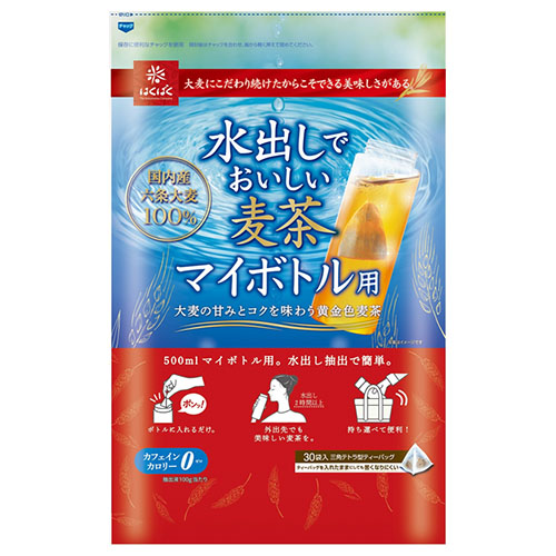 はくばく 水出しでおいしい麦茶 マイボトル用 300g(10g×30袋)×6袋入|六条大麦 ティーバッグ お茶 茶飲料 水出し