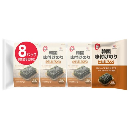 大象ジャパン OFood 韓国 味付 のり 8切 8枚 8P (4g×8)×12個入|一般食品 乾物 味付のり 海苔 韓国のり