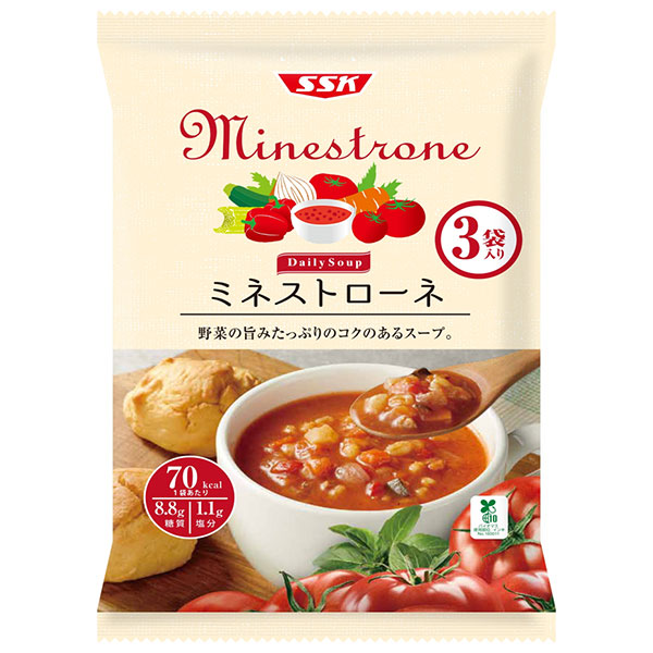 SSK Daily Soup(デイリースープ) ミネストローネ 160g×3袋×20袋入|ミネストローネ レトルト スープ
