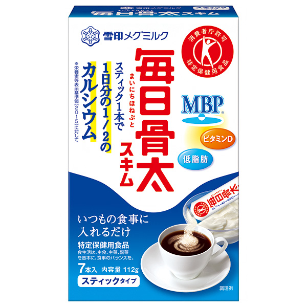 雪印メグミルク 毎日骨太スキム スティックタイプ【特定保健用食品 特保】 (16g×7本)×12箱入|嗜好品 スキム 箱 特定保健用食品 トクホ