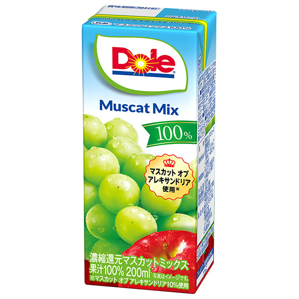 雪印メグミルク Dole(ドール) マスカットミックス 100% 200ml紙パック×18本入|グレープ ぶどう りんご 果汁100% ジュース