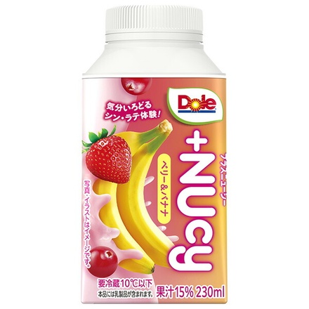 【チルド(冷蔵)商品】雪印メグミルク Dole+Nucy ベリー&バナナ 230ml×12本入×(2ケース) メーカー 問屋直送|果汁 ばなな イチゴ ドール プラスニューシー