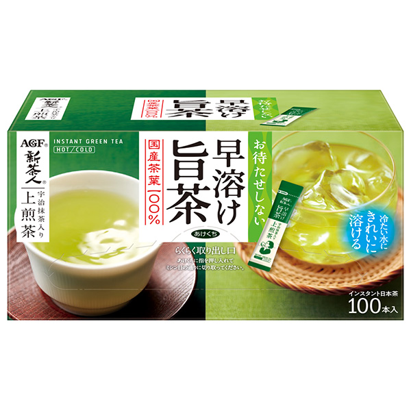 AGF 新茶人 早溶け旨茶 宇治抹茶入り上煎茶 スティック (0.8g×100本)×10箱入|AGF お茶 おちゃ 茶 スティック 宇治抹茶