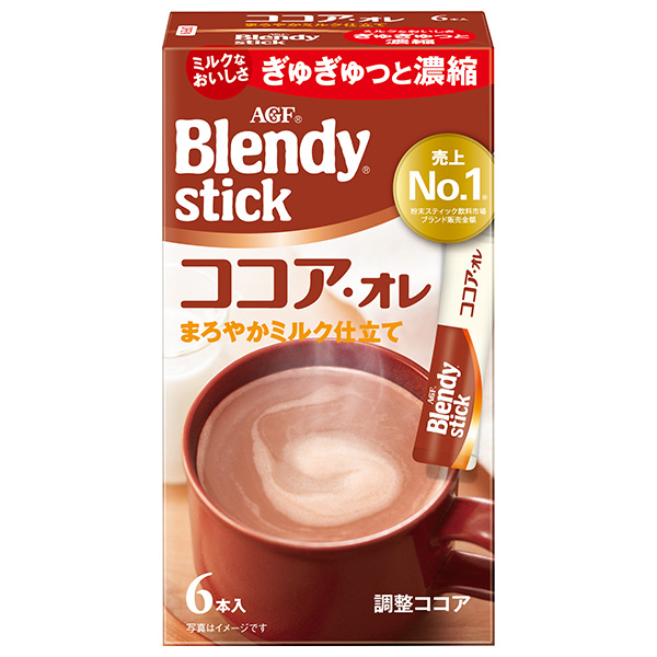 AGF ブレンディ スティック ココア・オレ (10.3g×6本)×24箱入|インスタント スティック ココア ミルクココア 粉末