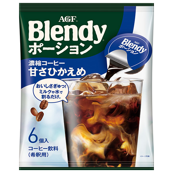 AGF ブレンディ ポーション 濃縮コーヒー 甘さひかえめ (18g×6個)×12袋入|ブレンディ ポーション 珈琲 コーヒー