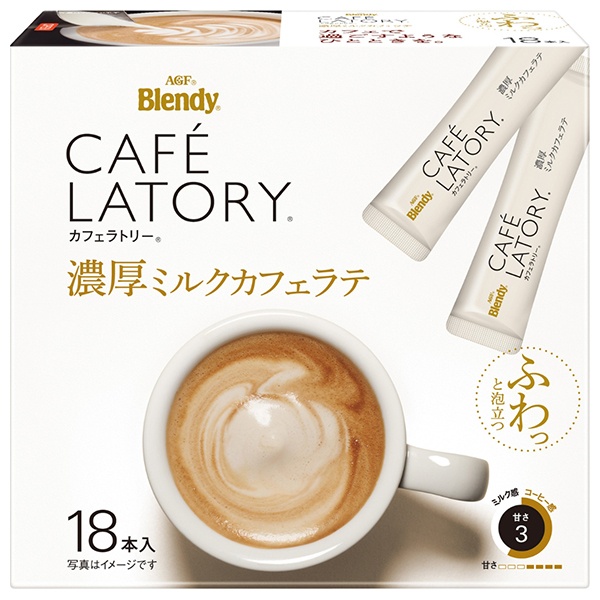 AGF ブレンディ カフェラトリー スティック 濃厚ミルクカフェラテ (10.5g×18本)×6箱入|Blendy コーヒー インスタント