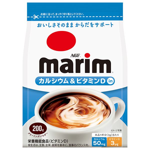 AGF マリーム カルシウム&ビタミンDイン 200g袋×12袋入|嗜好品 クリーミングパウダー クリーム