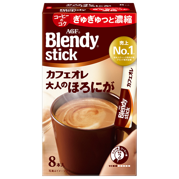 AGF ブレンディ スティック カフェオレ 大人のほろにが (8g×8本)×24箱入|インスタントコーヒー スティック カフェオレ