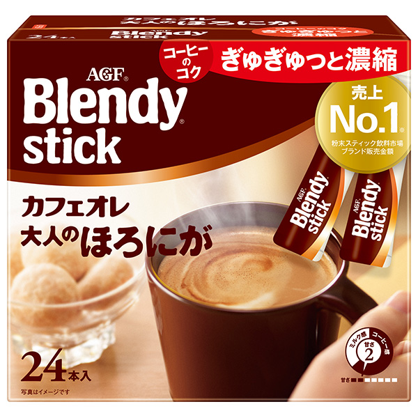 AGF ブレンディ スティック カフェオレ 大人のほろにが (8g×24本)×6箱入|インスタント スティックコーヒー カフェオレ